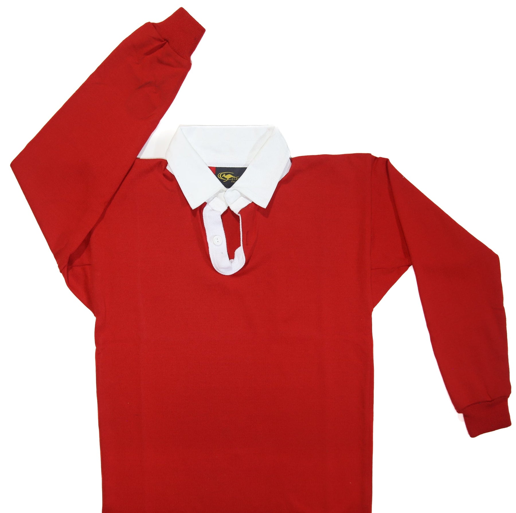 Plain Rugby Red Adult's Ready To Custom Printing Full Sleeve – House of ...