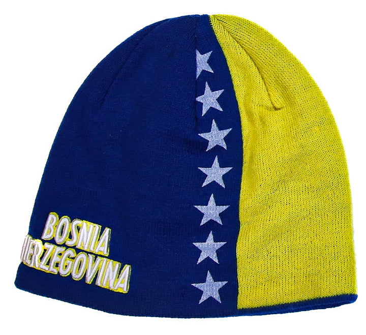Country Clothing Bosnia & Herzegovina Yellow Blue Beanie
