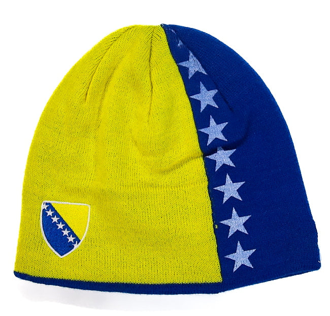 Country Clothing Bosnia & Herzegovina Yellow Blue Beanie