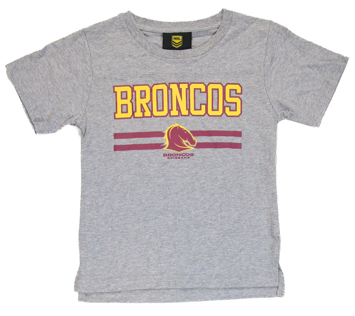 NRL Brisbane Broncos Heathered Lifestyle Kid's Gray Tee