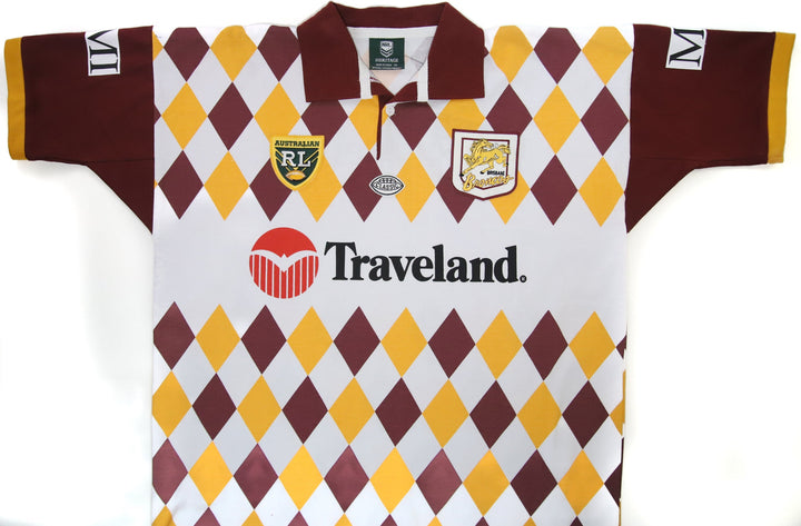 NRL Brisbane Broncos Men's Retro Heritage Rugby Polo 1995