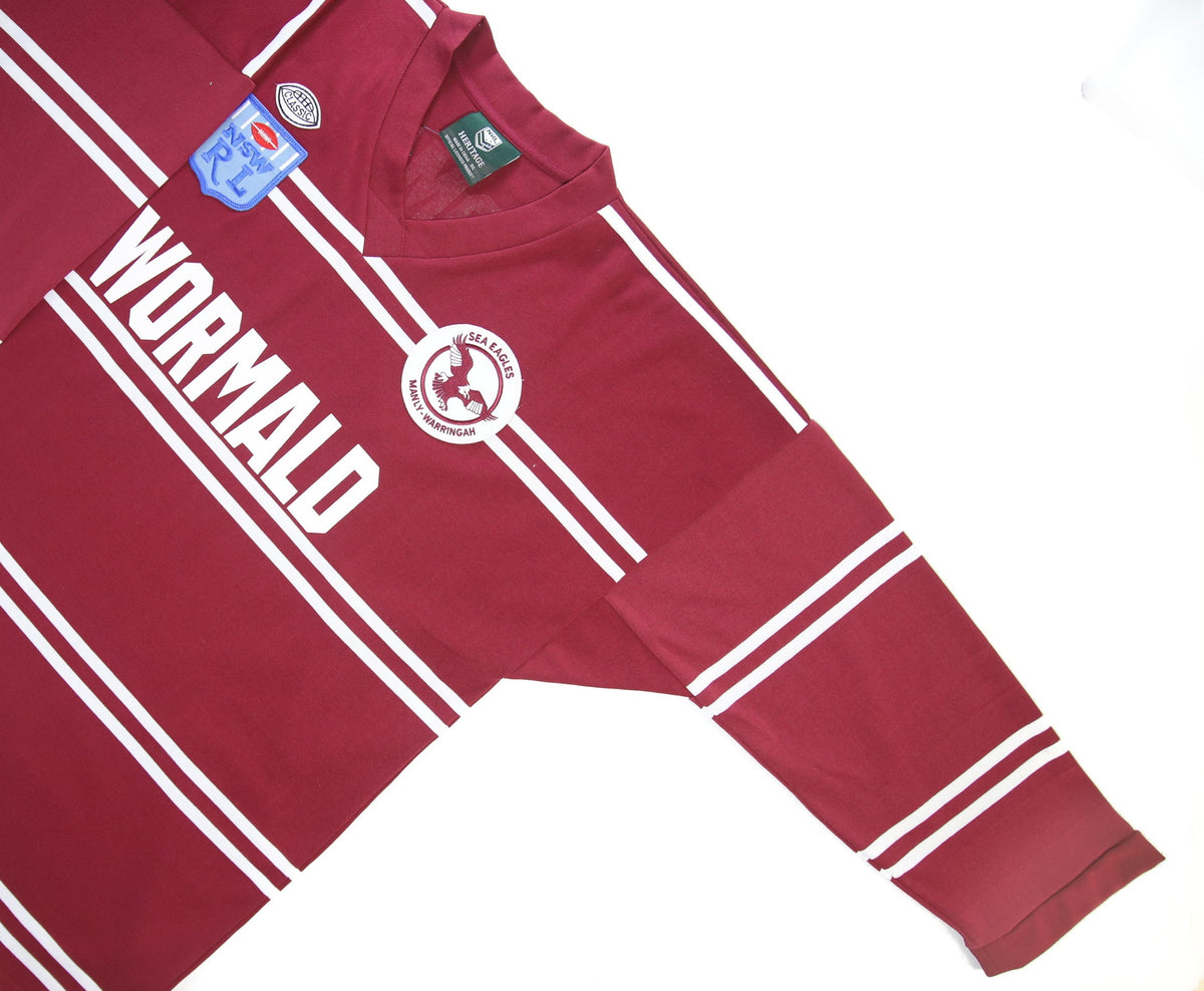 NRL Manly Sea Eagles Men's Retro Hritage Rugby Spew Full Sleeve 1987 ...