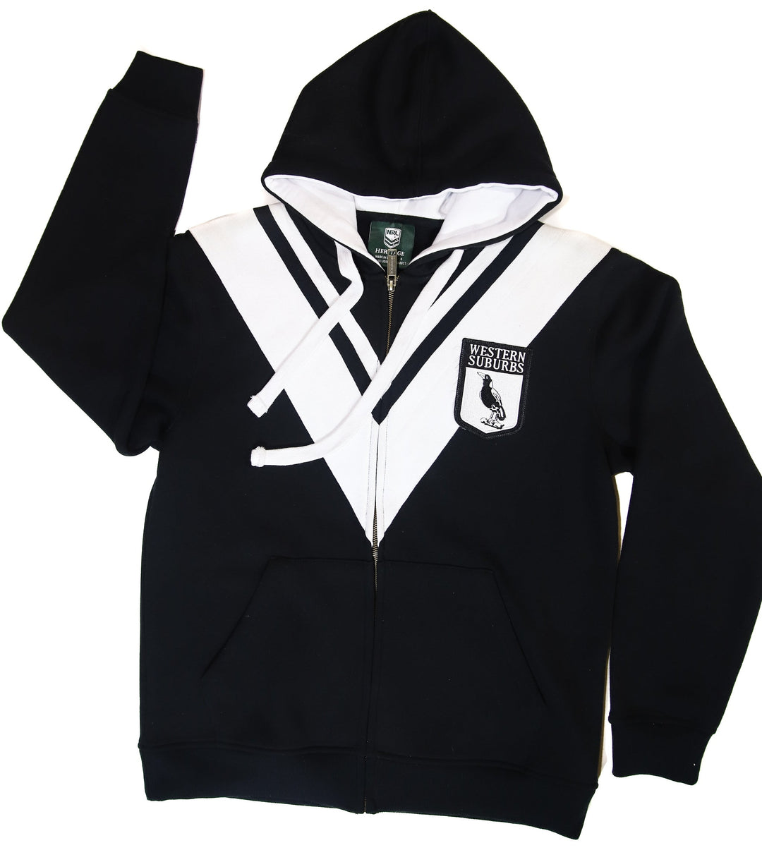 NRL Western Suburbs Magpies Kid's Retro Heritage Fleece Hoodie