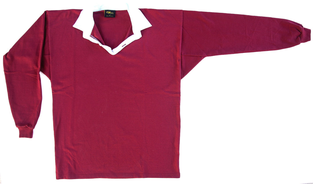 Plain Rugby Maroon Adult's Ready To Custom Printing Full Sleeve