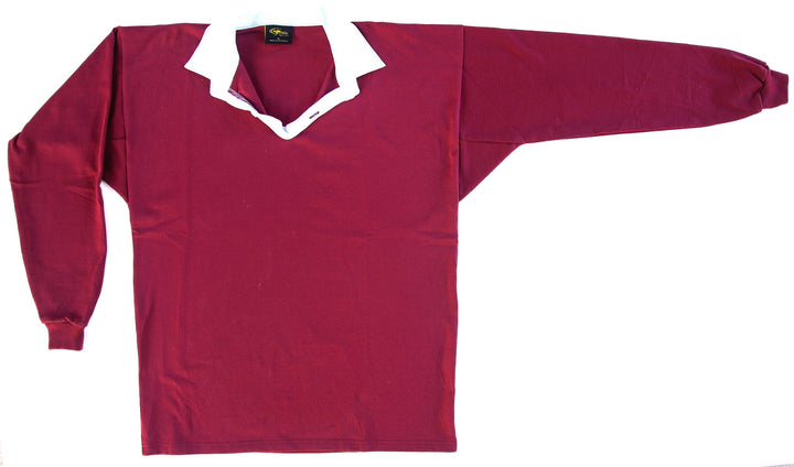 Plain Rugby Maroon Adult's Ready To Custom Printing Full Sleeve
