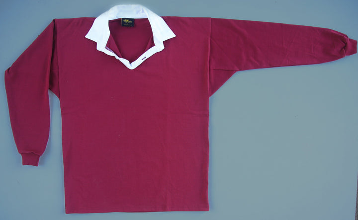 Plain Rugby Maroon Adult's Ready To Custom Printing Full Sleeve