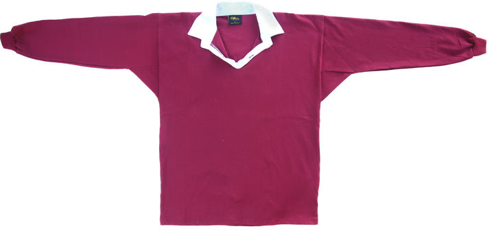 Plain Rugby Maroon Adult's Ready To Custom Printing Full Sleeve